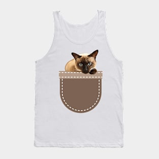 Cat in Pocket (Tonkinese Cat) Tank Top